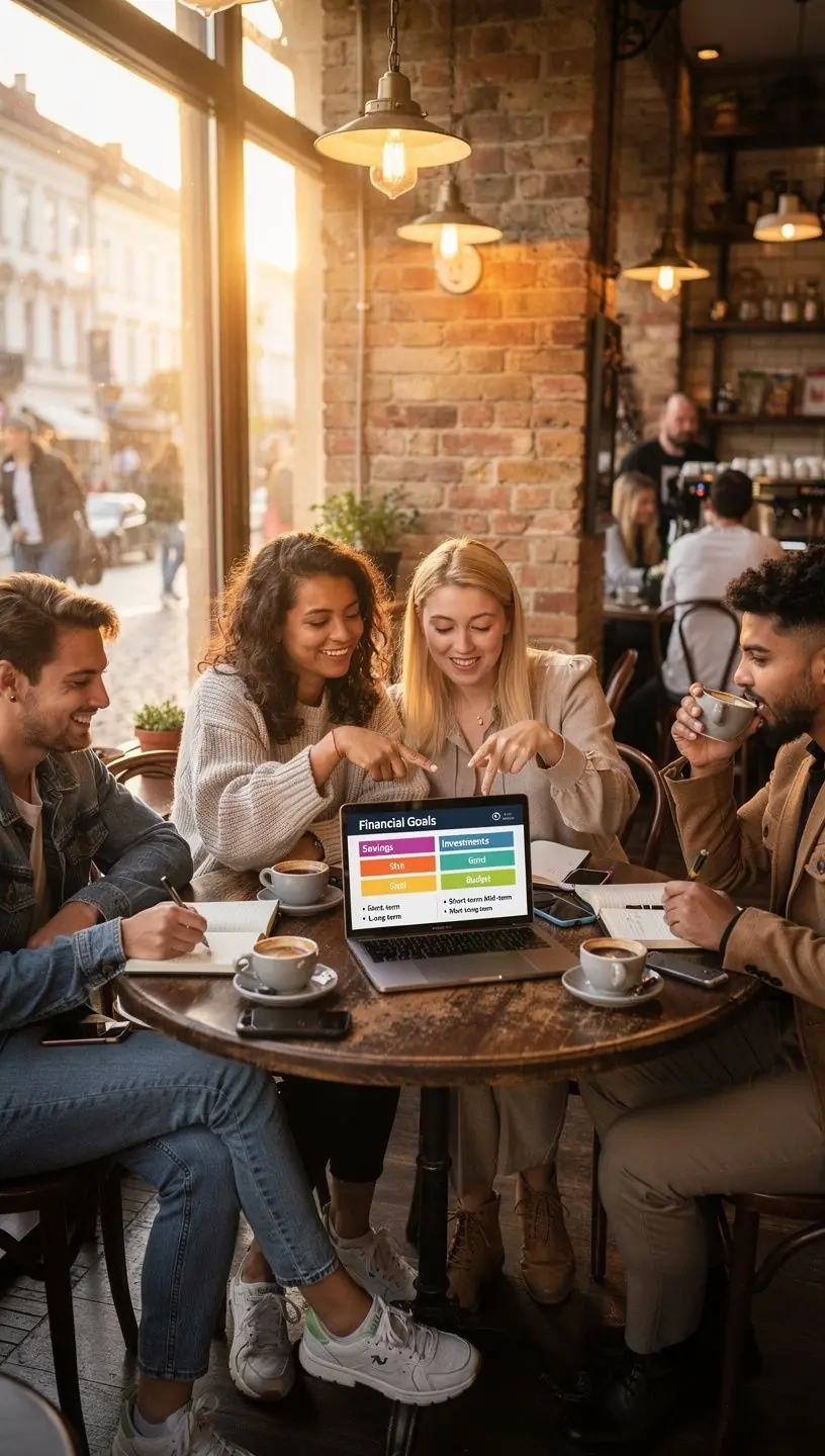 Infografika představující návyky pro lepší správu peněz a pravidelné úspory.