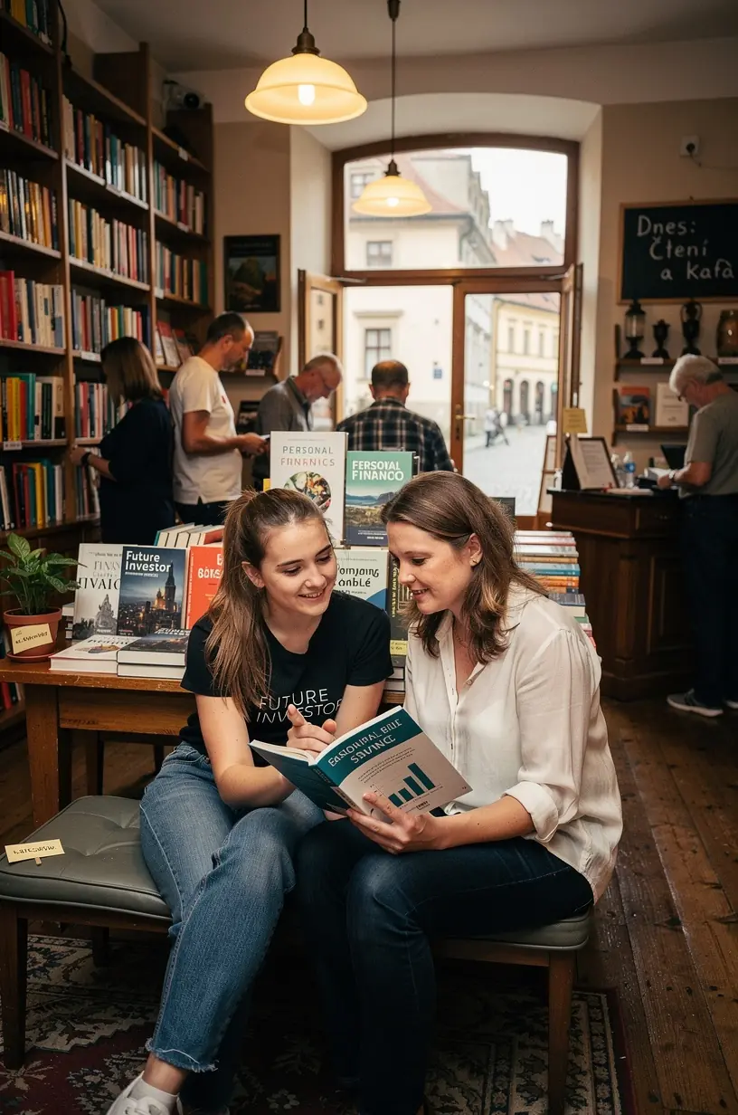 Ilustrace chytrého utrácení s grafem výdajů a úspor na pozadí.